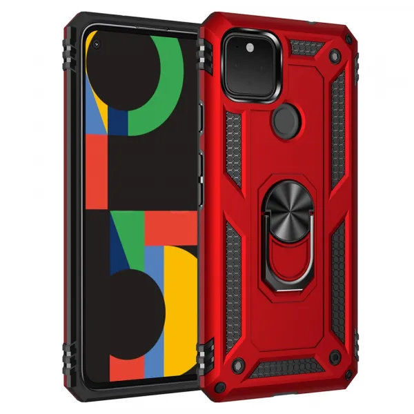 RING Kryt s držiakom pre Google Pixel 4a 5G červený
