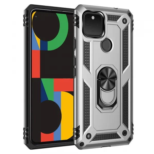 RING Kryt s držiakom pre Google Pixel 4a 5G strieborný