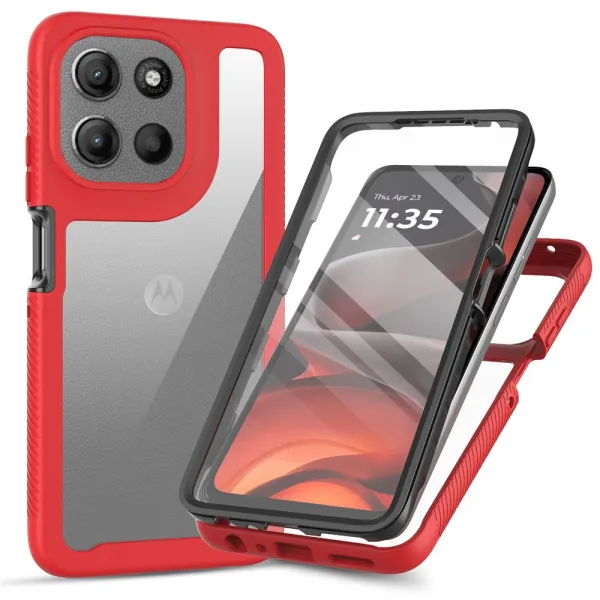 DUAL Obojstranný kryt s fóliou Motorola Moto G86 5G červený