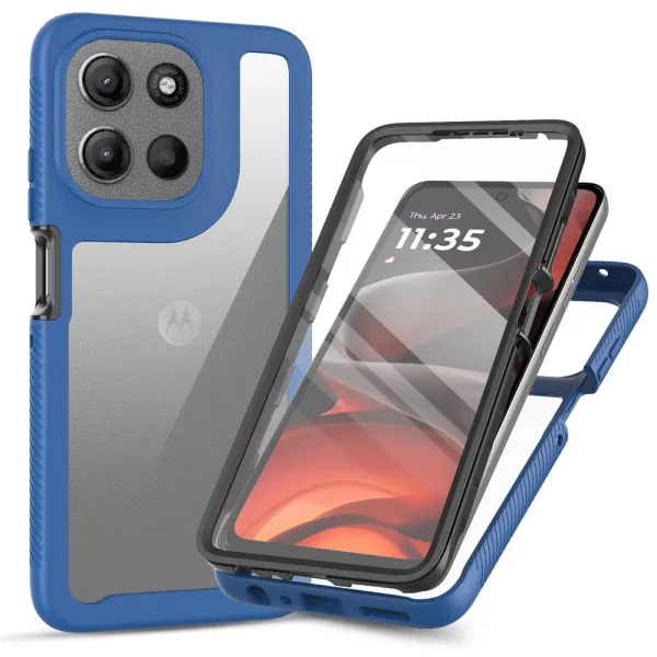 DUAL Obojstranný kryt s fóliou Motorola Moto G86 5G modrý