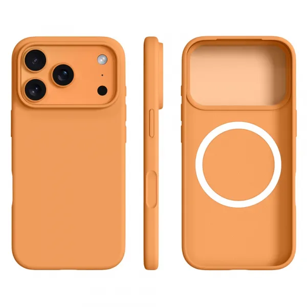 RUBBER MAGSAFE Silikónový kryt pre Apple iPhone 17 Pro Max oranžový