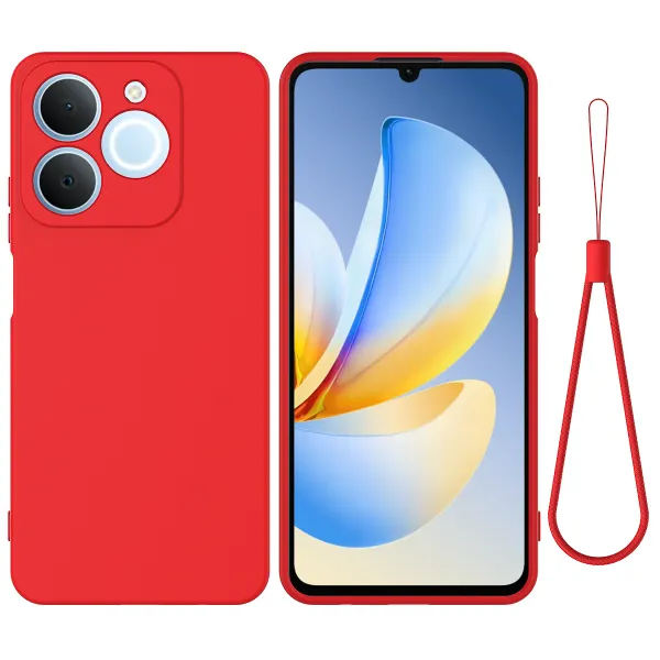 RUBBER Ochranný obal pre Realme Note 70T červený
