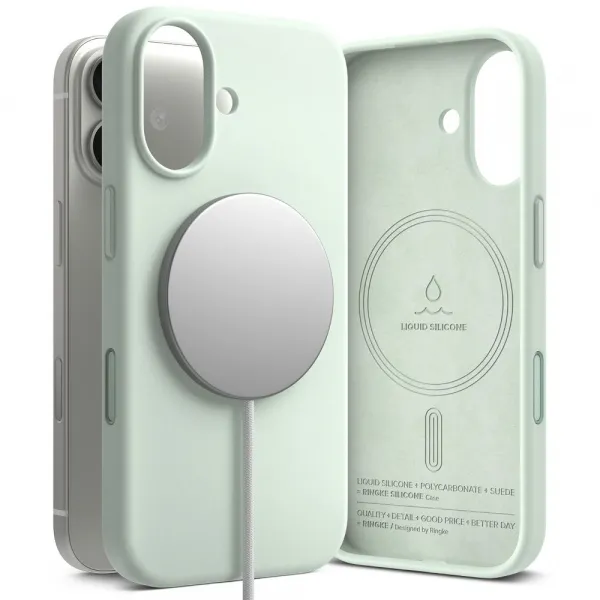 RINGKE SILICONE MAGSAFE Ochranný kryt Apple iPhone 17 LIGHT GREEN