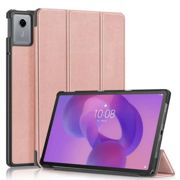 LEATHER Zaklápací kryt pre Lenovo Idea Tab 11 / Tab K11 Gen2 ružovo-zlatý