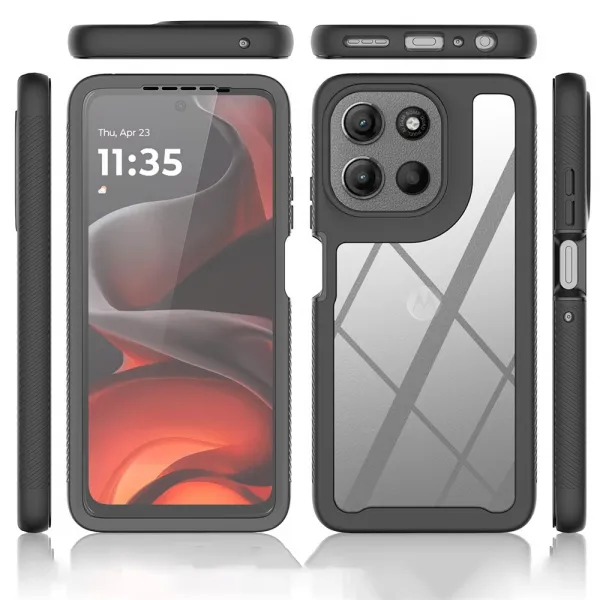 DUAL Obojstranný kryt s fóliou Motorola Moto G86 5G modrý