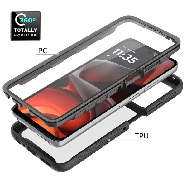 DUAL Obojstranný kryt s fóliou Motorola Moto G86 5G modrý