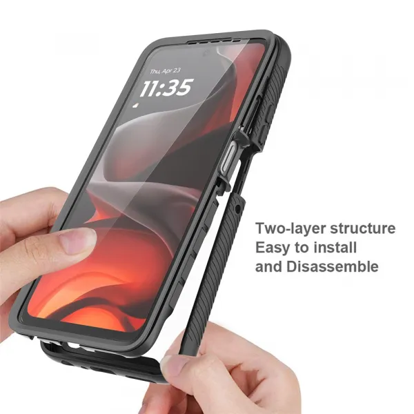 DUAL Obojstranný kryt s fóliou Motorola Moto G86 5G modrý