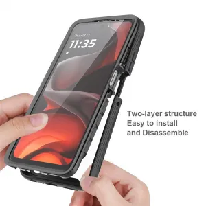 DUAL Obojstranný kryt s fóliou Motorola Moto G86 5G modrý