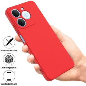 RUBBER Ochranný obal pre Realme Note 70T červený
