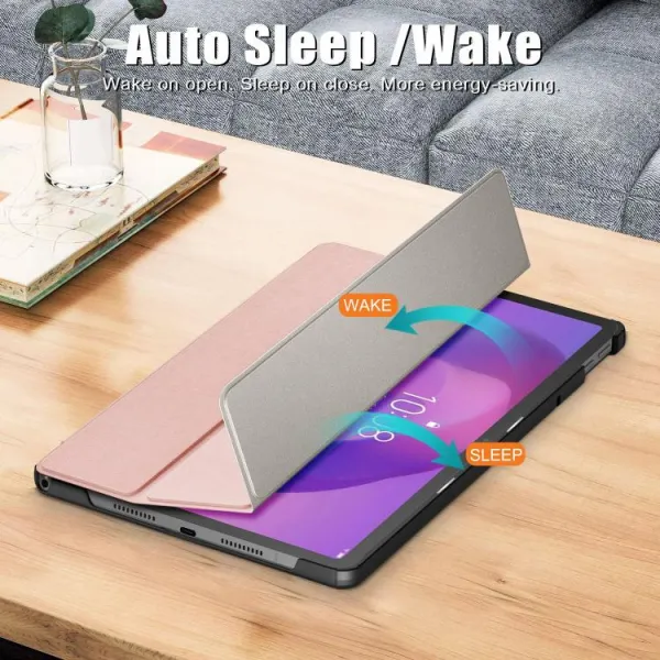 LEATHER Zaklápací kryt pre Lenovo Idea Tab 11 / Tab K11 Gen2 ružovo-zlatý