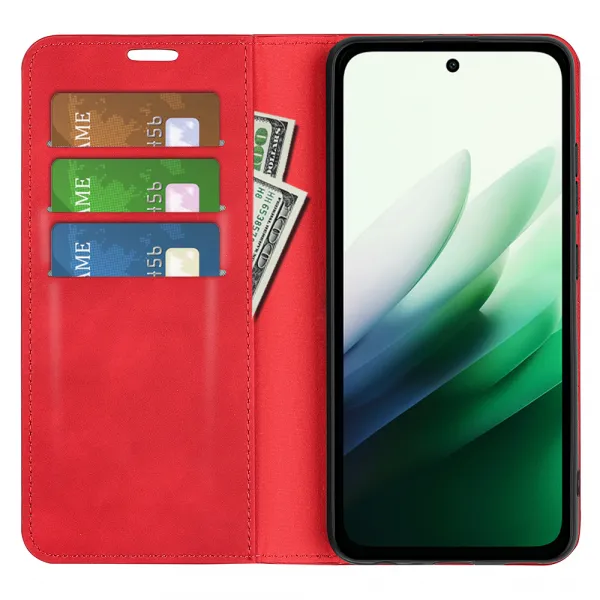 MAGNETIC Zaklápací kryt pre Xiaomi Redmi 15 / Redmi 15 5G červený