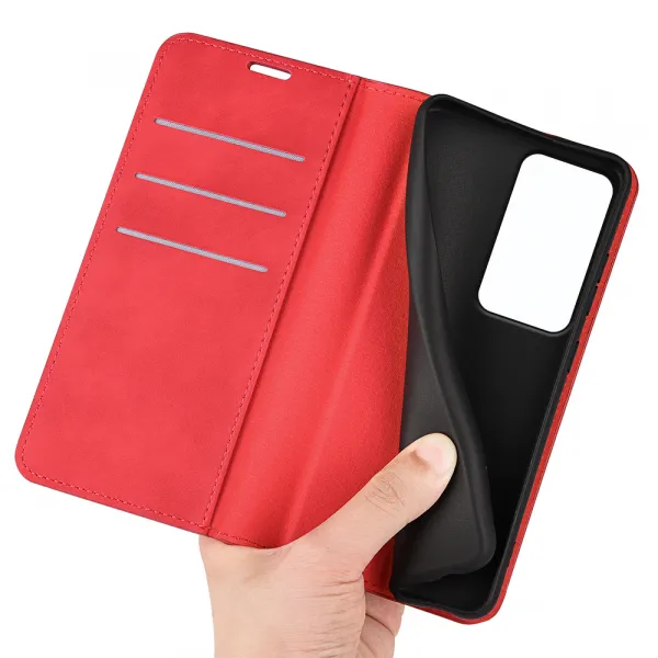 MAGNETIC Zaklápací kryt pre Xiaomi Redmi 15 / Redmi 15 5G červený
