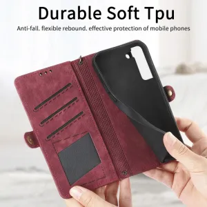 GEOM Peňaženkový obal pre Samsung Galaxy S21 5G červený