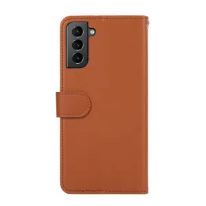 ABEEL DELICATE Peňaženkový obal Samsung Galaxy S21 5G hnedý