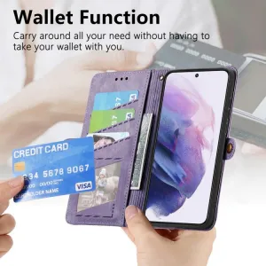 GEOM Peňaženkový obal pre Samsung Galaxy S21 5G fialový