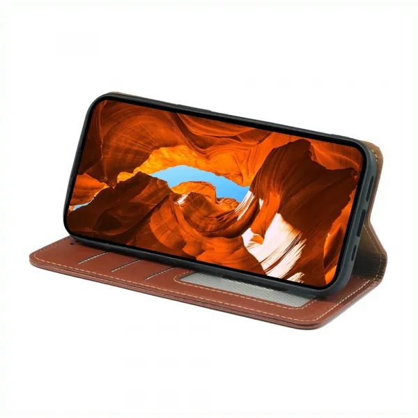 MAGNETIC Zaklápací kryt pre T Phone 3 hnedý