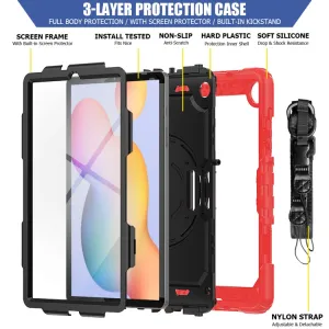 SOLID 360 Odolný obal pre Samsung Galaxy Tab S6 Lite 2024 / S6 Lite 2022 / S6 Lite červený