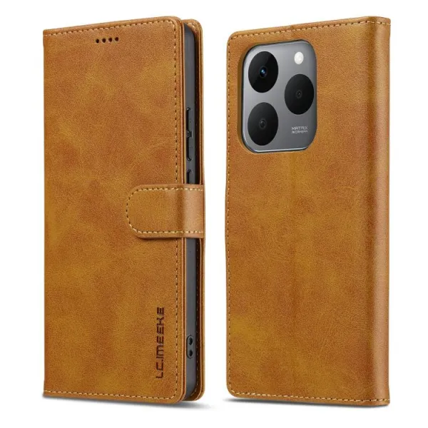 IMEEKE Peňaženkový obal pre Xiaomi 15T svetlohnedý