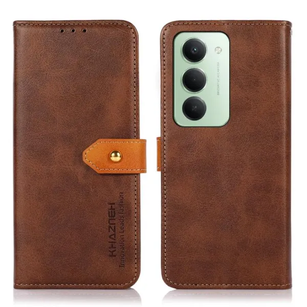 KHAZNEH DUAL-COLOR Peňaženkový kryt pre Xiaomi Redmi 15 / Redmi 15 5G hnedý