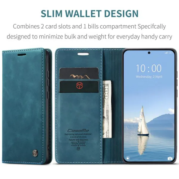 CASEME Peňaženkový obal pre Xiaomi 15T Pro modrý
