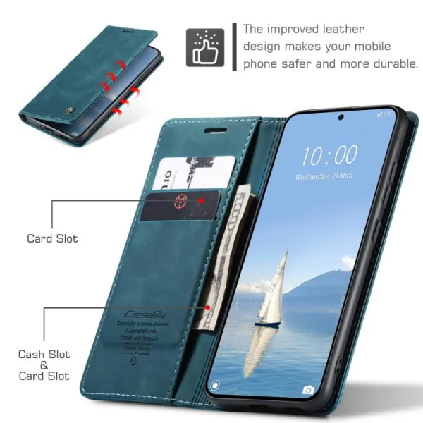 CASEME Peňaženkový obal pre Xiaomi 15T Pro modrý