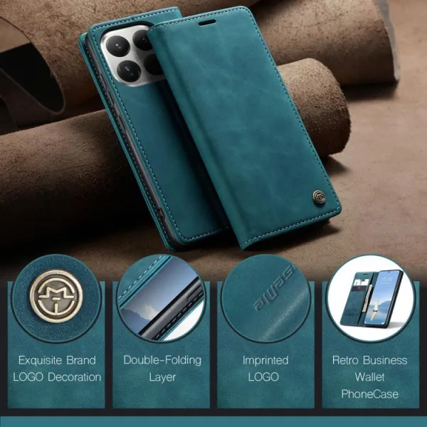 CASEME Peňaženkový obal pre Xiaomi 15T Pro modrý