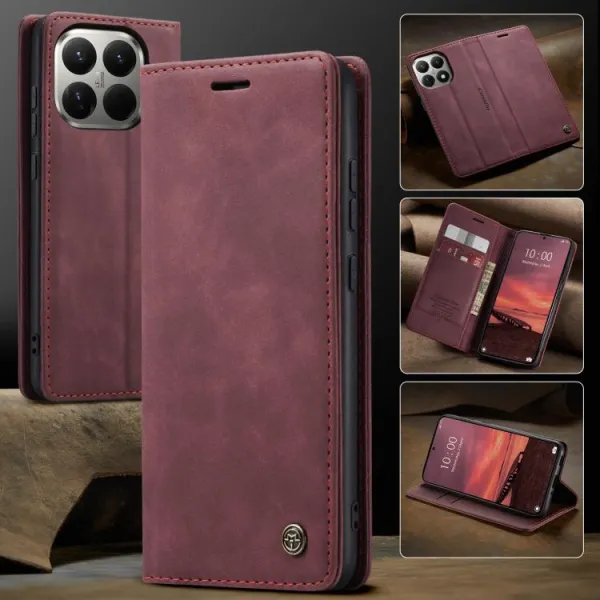 CASEME Peňaženkový obal pre Xiaomi 15T Pro červený