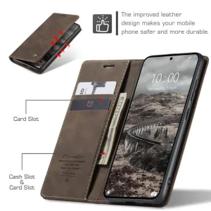 CASEME Peňaženkový obal pre Xiaomi 15T Pro tmavohnedý