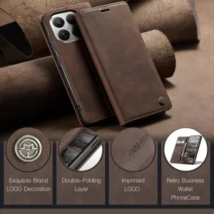 CASEME Peňaženkový obal pre Xiaomi 15T Pro tmavohnedý