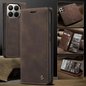 CASEME Peňaženkový obal pre Xiaomi 15T Pro tmavohnedý