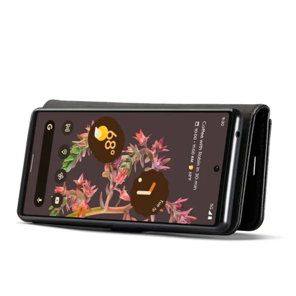 DG.MING Peňaženkový obal 2v1 Google Pixel 6 hnedý