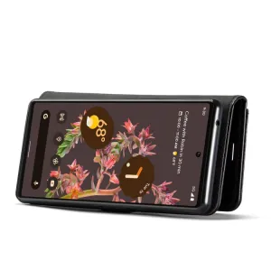 DG.MING Peňaženkový obal 2v1 Google Pixel 6 hnedý