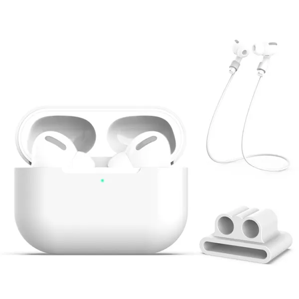 PROTEMIO 3in1 Sada pre ochranu slúchadiel Apple AirPods Pro biela