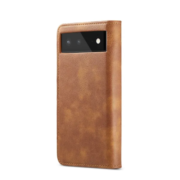 DG.MING Peňaženkový obal 2v1 Google Pixel 6 hnedý