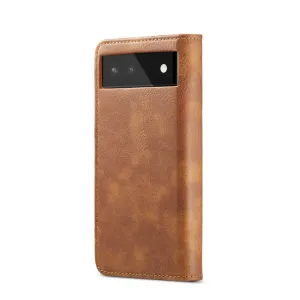DG.MING Peňaženkový obal 2v1 Google Pixel 6 hnedý