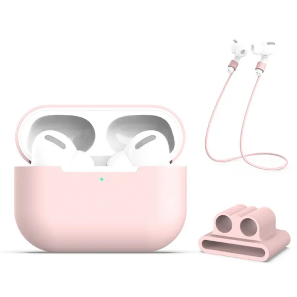 PROTEMIO 3in1 Sada pre ochranu slúchadiel Apple AirPods Pro ružová
