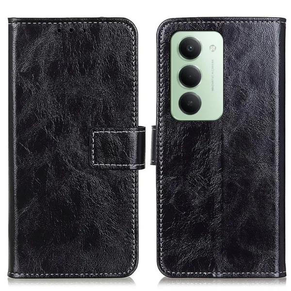 RETRO Peňaženkový obal Xiaomi Redmi 15 / Redmi 15 5G čierny