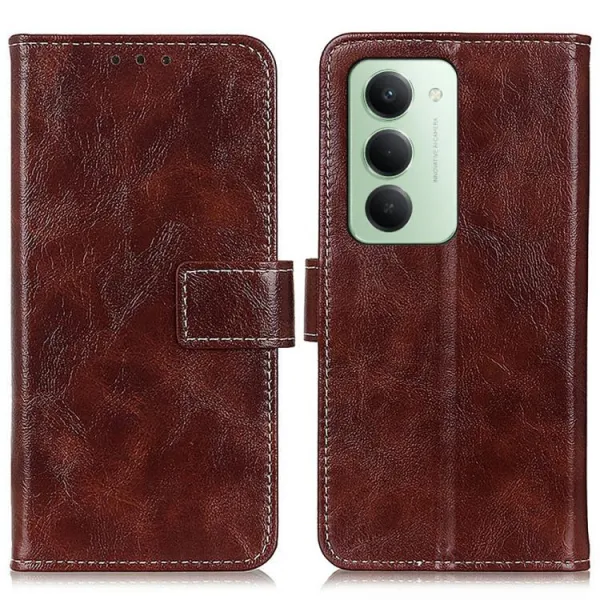 RETRO Peňaženkový obal Xiaomi Redmi 15 / Redmi 15 5G hnedý