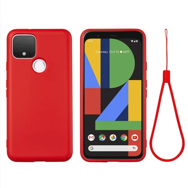 RUBBER Ochranný kryt pre Google Pixel 4a 5G červený