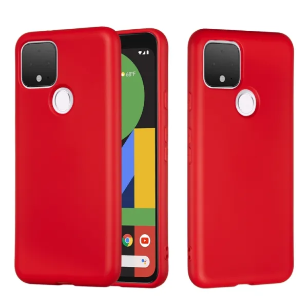 RUBBER Ochranný kryt pre Google Pixel 4a 5G červený