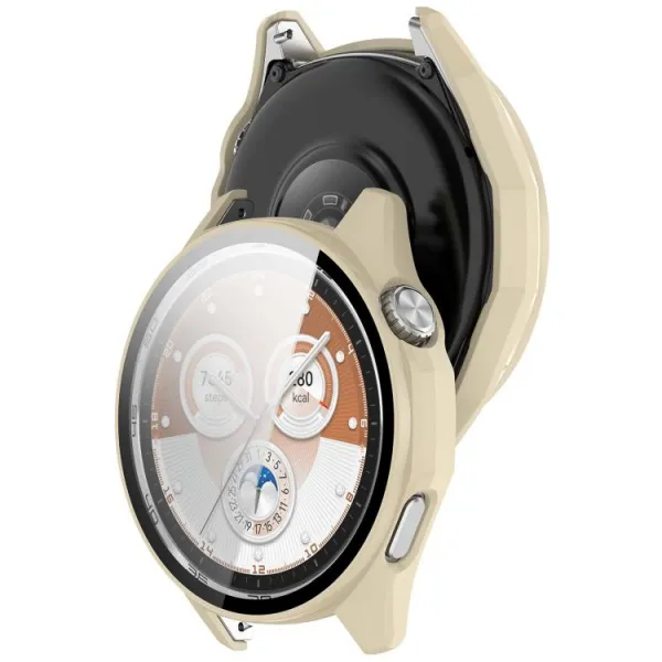 PC FULL COVER Plastový kryt so sklom pre Huawei Watch GT 6 46mm IVORY