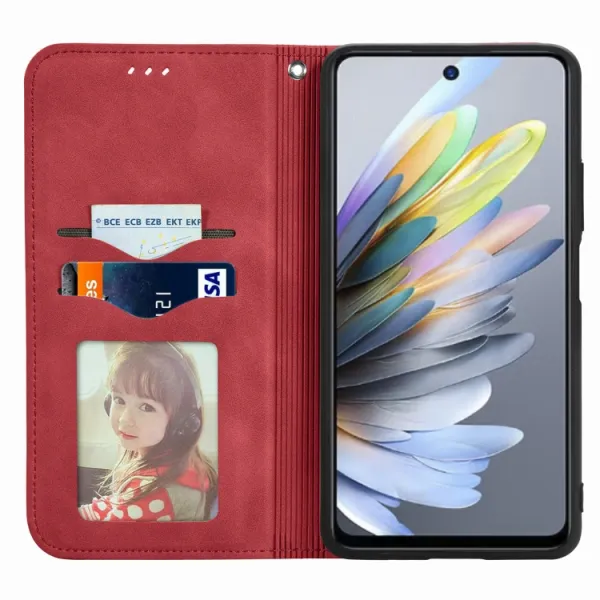 MAGNETIC Zaklápací kryt pre ZTE Blade A75 červený