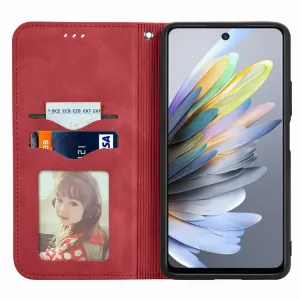 MAGNETIC Zaklápací kryt pre ZTE Blade A75 červený