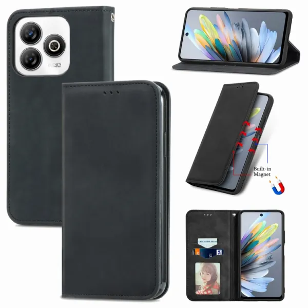 MAGNETIC Zaklápací kryt pre ZTE Blade A75 čierny