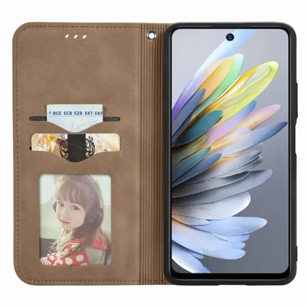 MAGNETIC Zaklápací kryt pre ZTE Blade A75 hnedý