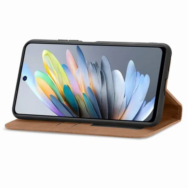 MAGNETIC Zaklápací kryt pre ZTE Blade A75 hnedý