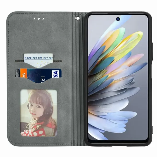 MAGNETIC Zaklápací kryt pre ZTE Blade A75 šedý