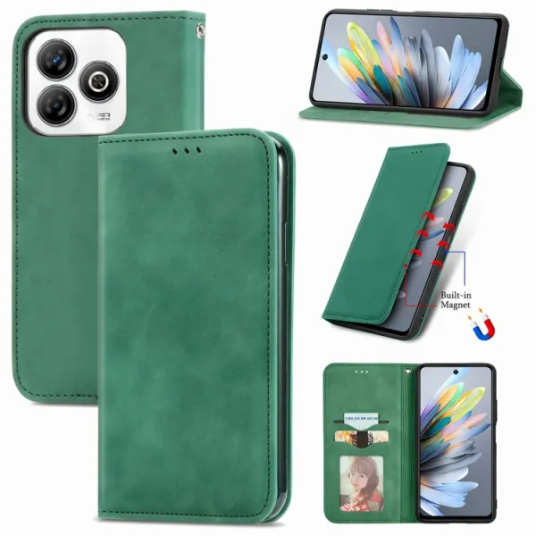 MAGNETIC Zaklápací kryt pre ZTE Blade A75 zelený