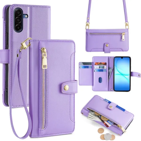 PASTEL Peňaženkové puzdro pre Samsung Galaxy A17 / A17 5G fialové