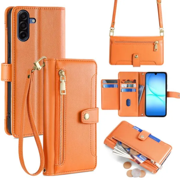 PASTEL Peňaženkové puzdro pre Samsung Galaxy A17 / A17 5G oranžové